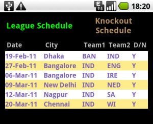 Free Android app gives match schedules and team members information for ICC Cricket World Cup 2011