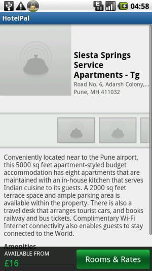 Free Android app to find hotels located nearby