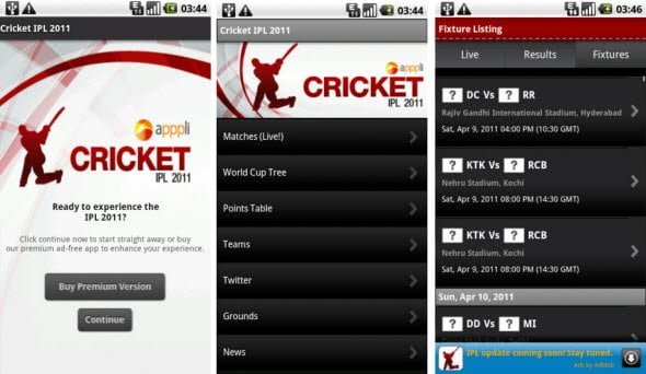 Free Android app to get all-round Indian Premier League (IPL) 4 updates