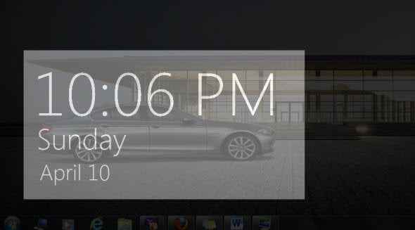 screen saver clock windows 10