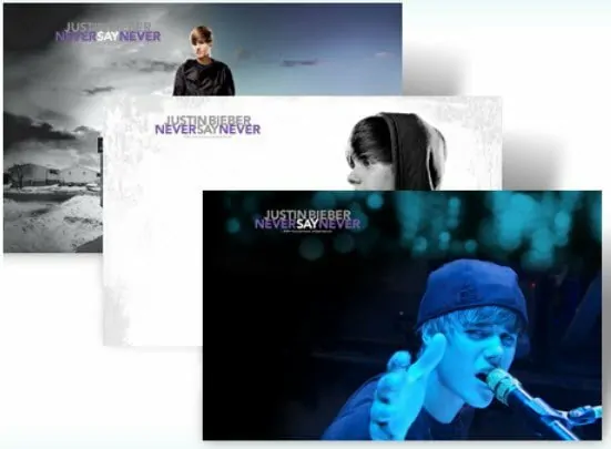 Free Justin Bieber Never Say Never theme for Windows 7