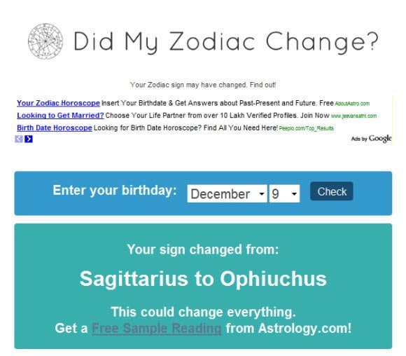 Find out if your Zodiac signed changed