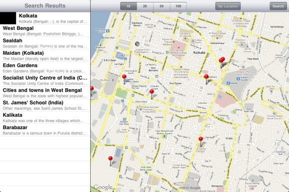 Geopedia app for iPad