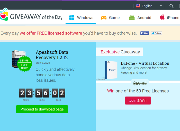 Giveaway of the Day - Free Software Daily