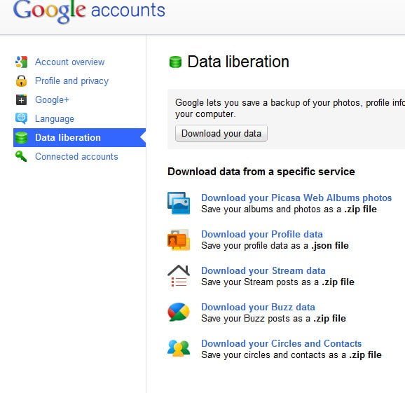 Google Data Liberation