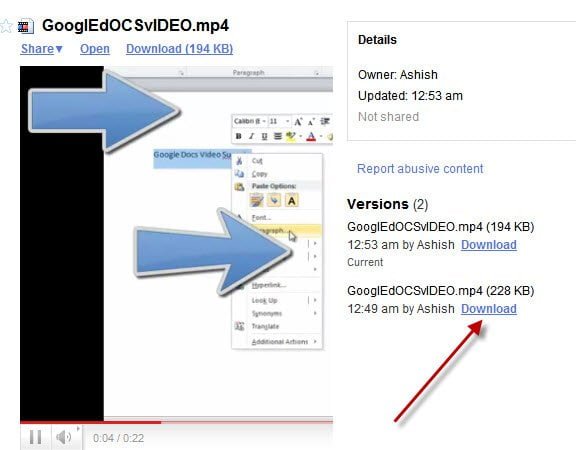 Google Docs Video Version
