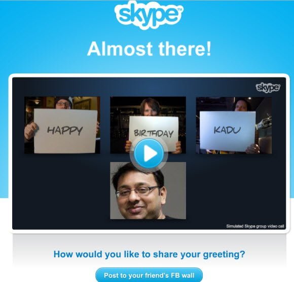 Happy Birthday Kadu via Skype