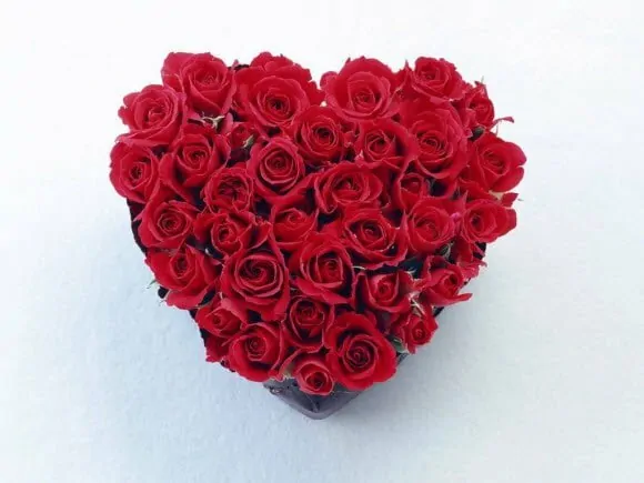 Heart Made out of Red Roses Wallpaper