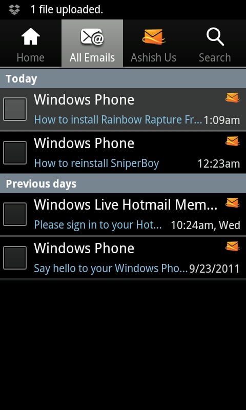hotmail app see entire inbox