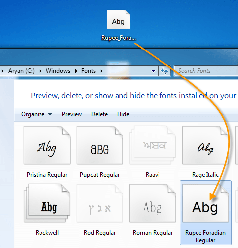 How to Install Rupee Font