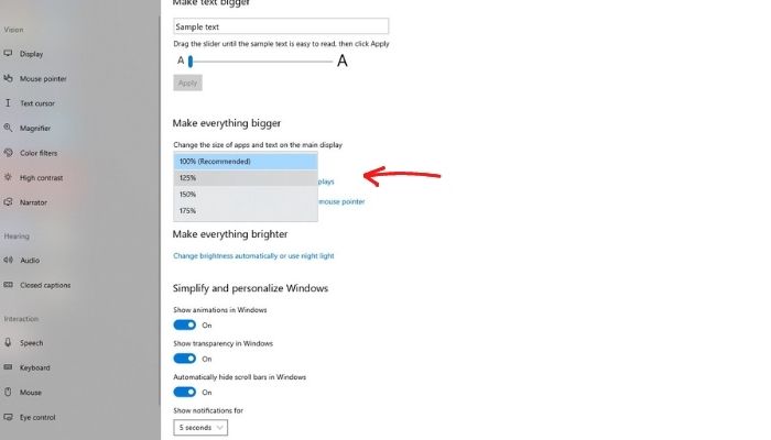 Make Everything Bigger Windows 10