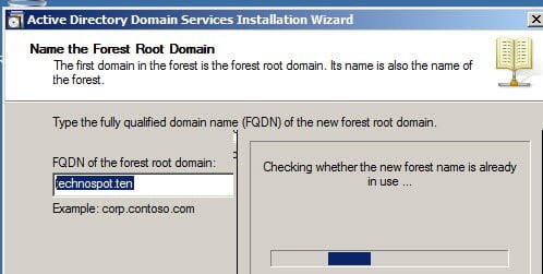 Name of Forest Root Domain