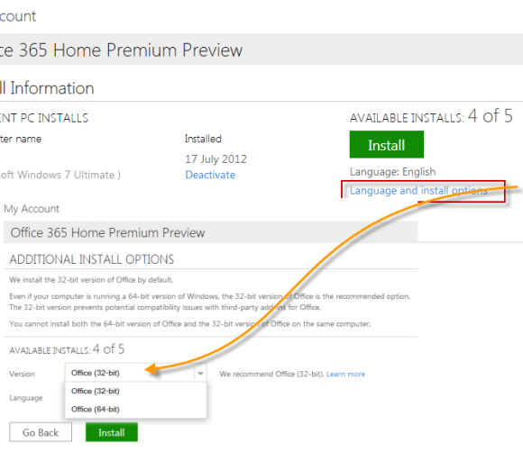 install 32 bit office 365