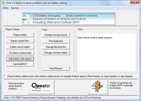 Olfix Services Repair Outlook common issues