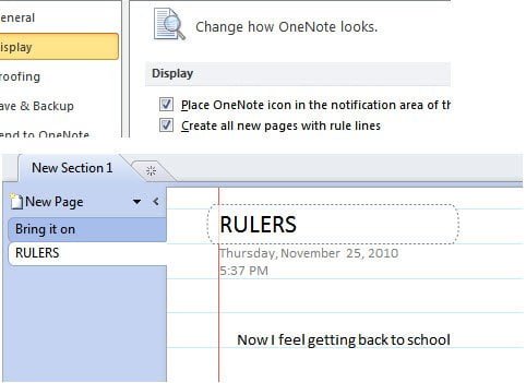 OneNote Rule Lines