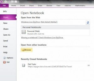 OneNote SkyDrive Access
