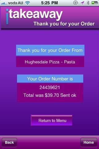 Order and pay for your Takeaway food via your iPhone
