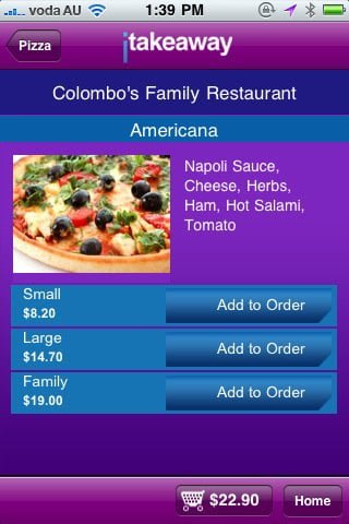 Order you takeaway food on your iPhone iPad or iPod touch in Australia