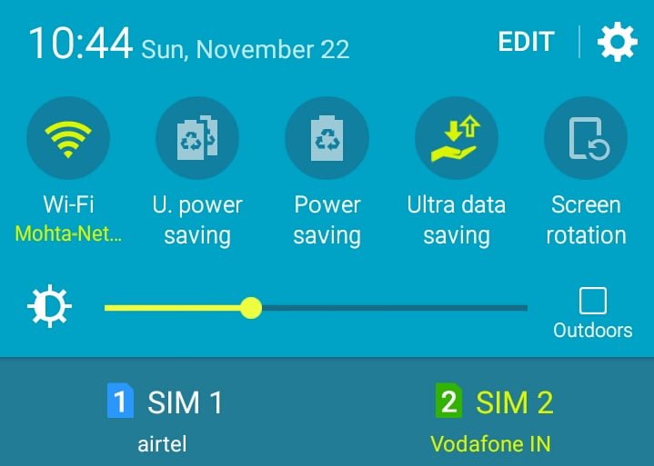 Outdoor Mode in Samsung Galaxy ON7