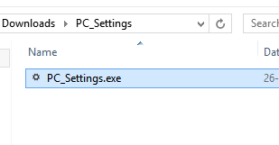 PC Settings Shortcut