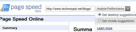 Page Speed with Mobile Support
