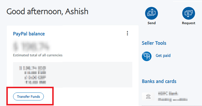 PayPal Balance to Transfer Funds