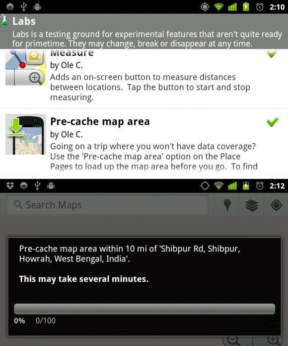 Pre Cache in Google Maps for Android