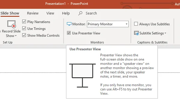 Presenters View in PowerPoint