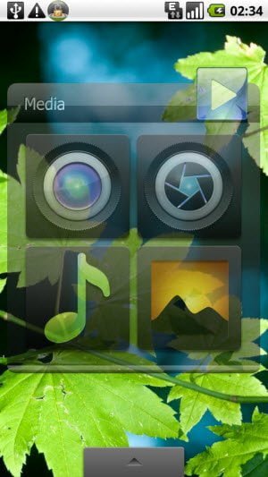 Quickly Access media files and Camera with free Media Widget for Android