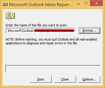 Удалить файл outlook pst