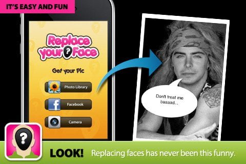 Replace the face from Celebrity pic by that of yours free iPhone iPad and iPod Touch app
