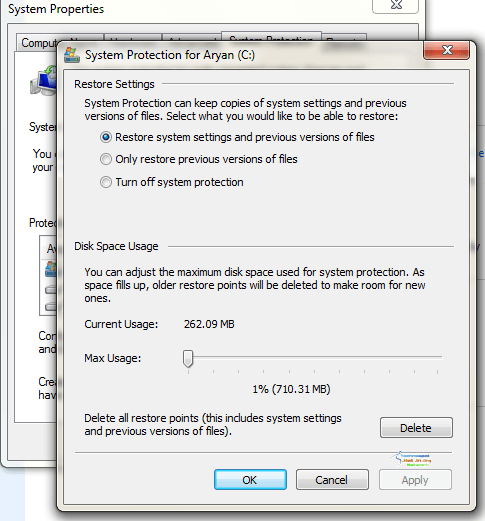 Restore Configuration Windows 7