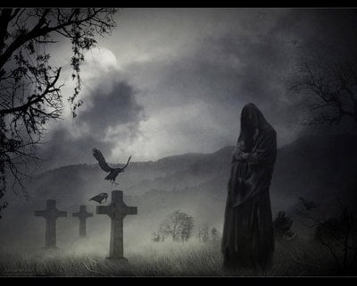 Crows and unDead : Scary Halloween Wallpaper