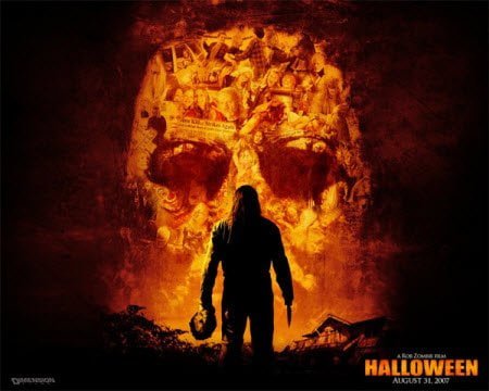 Scary Halloween Wallpaper Man and Golden Skull