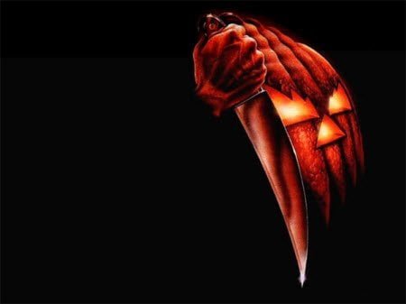 Pumpkin Knife : Scary Halloween Wallpaper