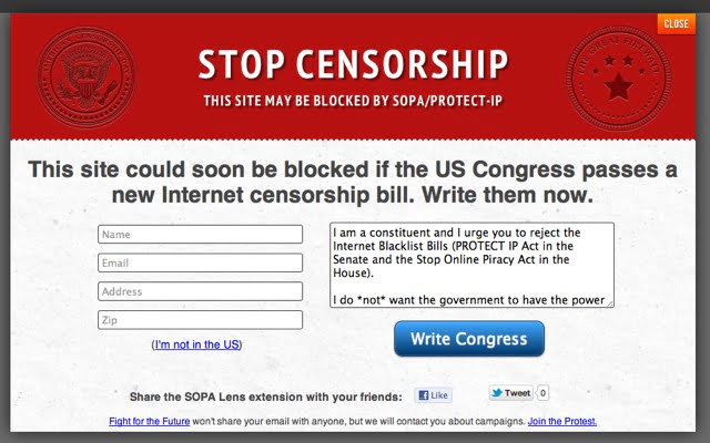 SOPA Bill Complaint