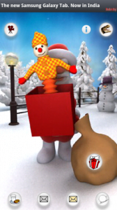 Santa offering Christmas gift with free android app