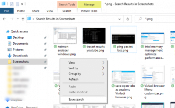 Save Search Result Windows