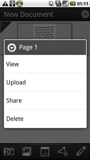 Scan your document using the camera on Android Device free app
