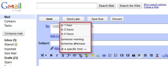 Schedule Emails in Gmail to send Later
