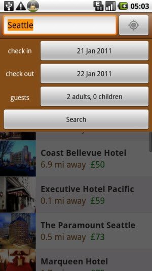 Search for hotels and make a booking with free Android app