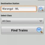 Search for trains between two stations with Indian Rail Info Free Android App