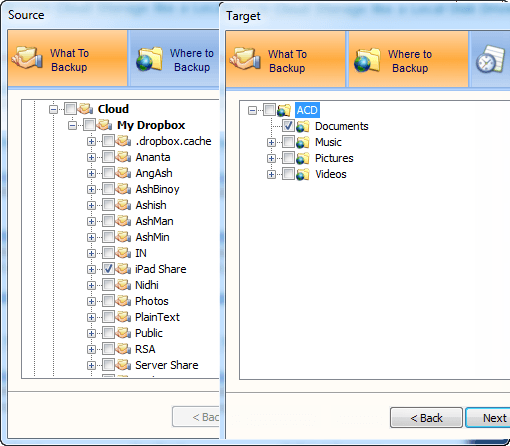 Selective Folder Backup to Amazon Cloud Drive