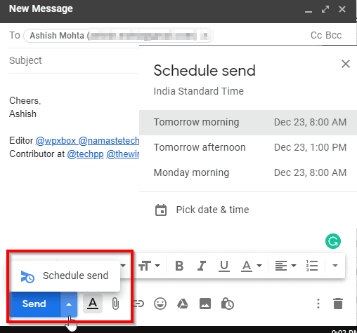 schedule emails gmail later