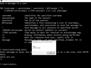 how to send message through cmd to another computer