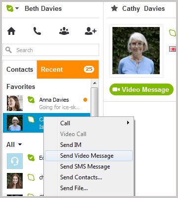 Send Video Message on Skype