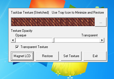 Set Taskbar texture