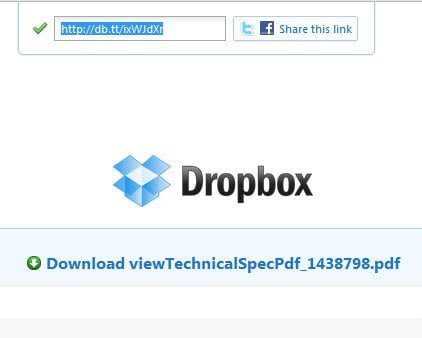 Shared link with Live Preview in Dropbox