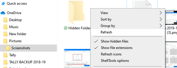 Show Hide Files Folders Extensions