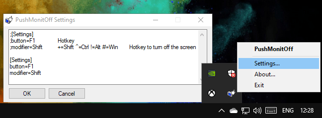 Turn monitor display off with keyboard shortcut in Windows
